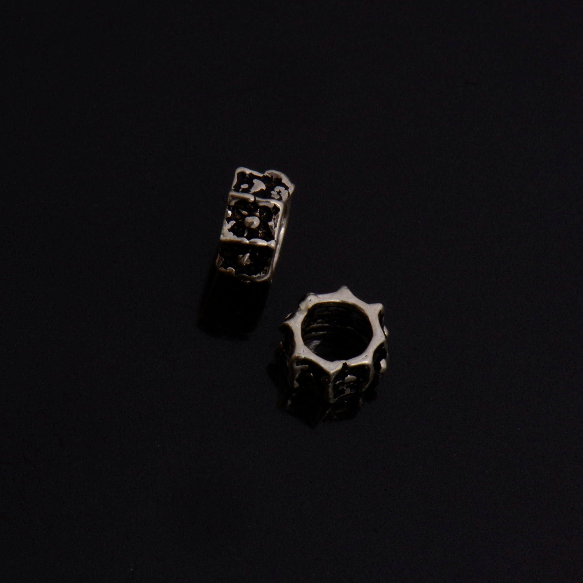 24K Gold Vermeil & 925 Silver Large Hole Bead Rings, Hole Beads Rings, 24K Gold Plated Bead Rings, Jewelry Making Findings, S61 / S61V