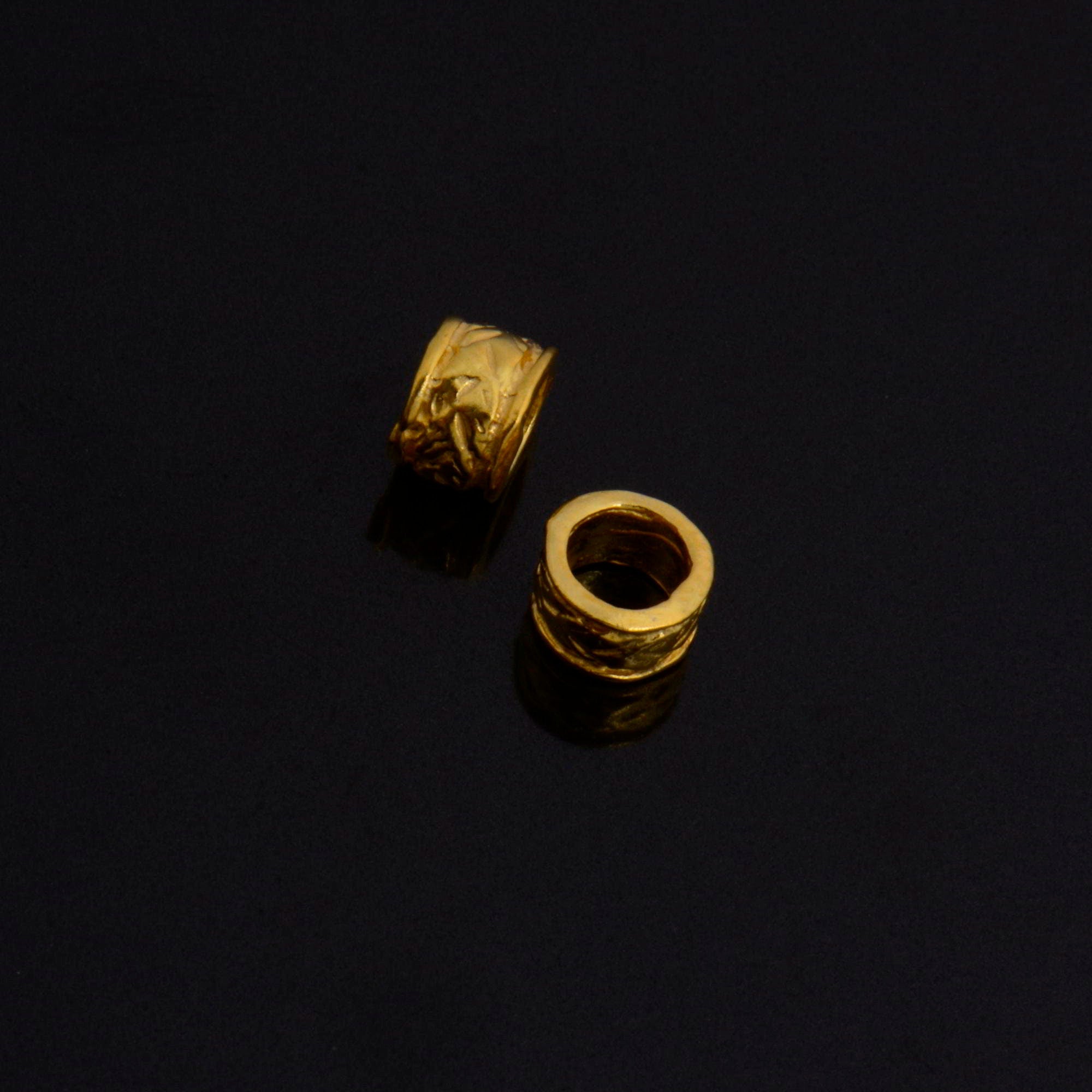 24K Gold Vermeil Large Hole Bead Rings, 925 Silver Hole Beads Rings, 24K Gold Plated Bead Rings, Jewelry Making Findings, S62V