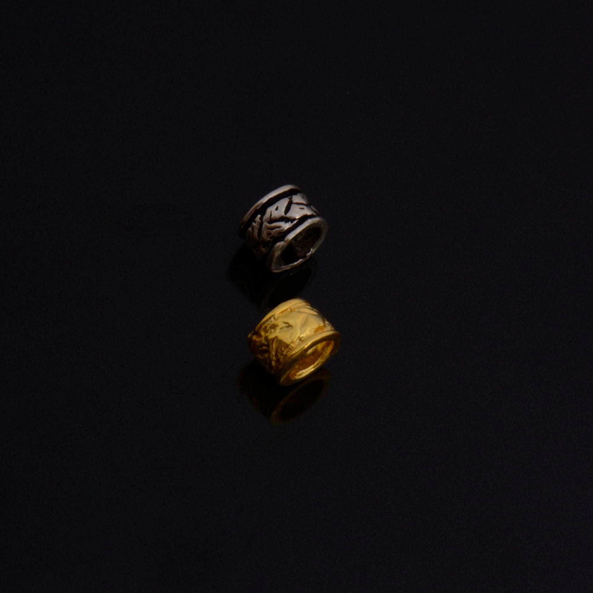 24K Gold Vermeil & 925 Silver Large Hole Bead Rings, Silver Hole Beads Rings, Gold Plated Bead Rings, Jewelry Making Findings, S62 / S62V