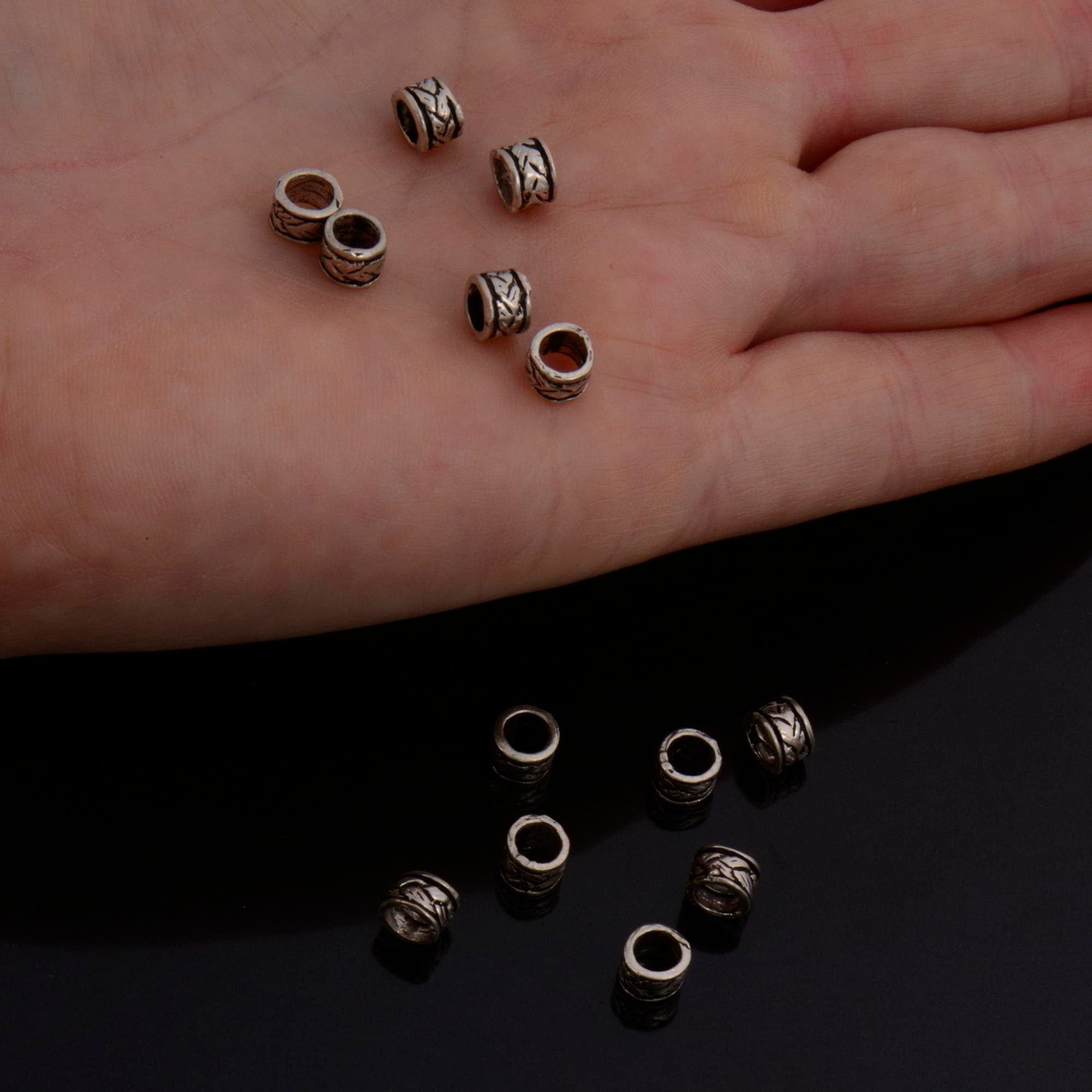 24K Gold Vermeil & 925 Silver Large Hole Bead Rings, Silver Hole Beads Rings, Gold Plated Bead Rings, Jewelry Making Findings, S62 / S62V