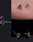 925 Silver Earring Posts, Solid Silver Stud Earrings with Hoops, Earring Stud Components, Jewelry Making Findings, S65