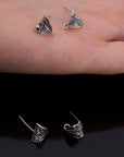 925 Silver Earring Posts, Solid Silver Stud Earrings with Hoops, Earring Stud Components, Jewelry Making Findings, S65