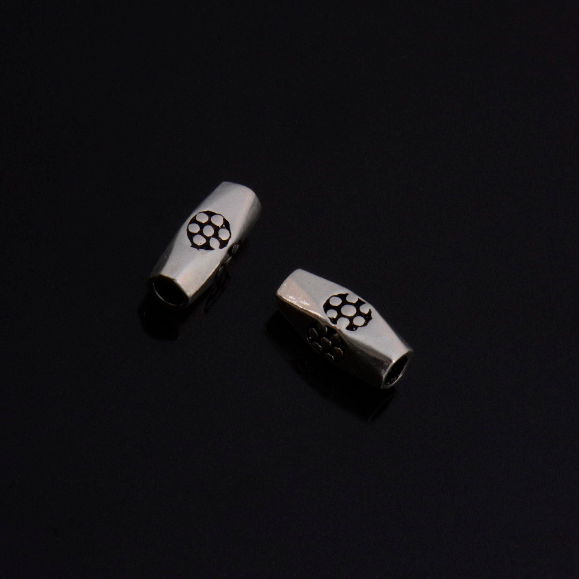 24K Gold Vermeil & 925 Silver Large Hole Tube Beads, Tube Beads in Gold, Large Hole Tube Beads, Silver Tube Beads, S59V - S59