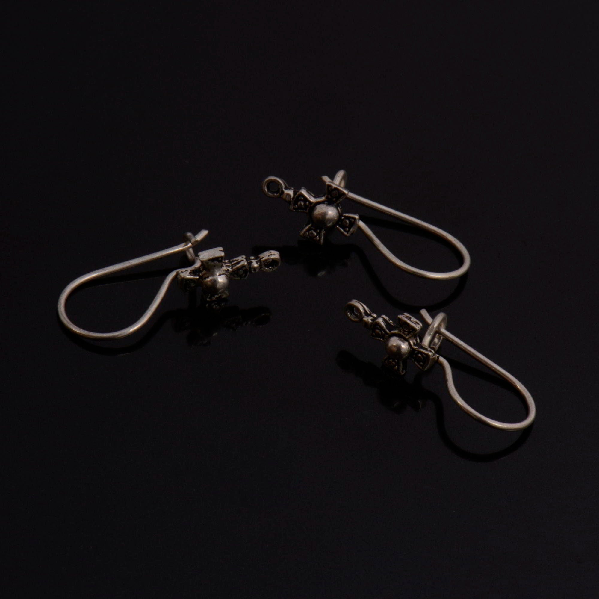 925 Sterling Silver Cross Ear Wires, Solid Silver Earring Hooks, Cross Ear Wires, Earrings Making Supply, Jewelry Findings, S63