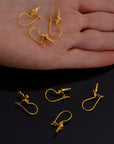 925 Sterling Silver & 24K Gold Ear Hooks, Cross Ear Wires in Silver and Vermeil, Earrings Making Supply, Jewelry Findings, S63V/S63