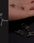 925 Sterling Silver & 24K Gold Ear Hooks, Cross Ear Wires in Silver and Vermeil, Earrings Making Supply, Jewelry Findings, S63V/S63