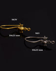 925 Sterling Silver & 24K Gold Ear Hooks, Cross Ear Wires in Silver and Vermeil, Earrings Making Supply, Jewelry Findings, S63V/S63