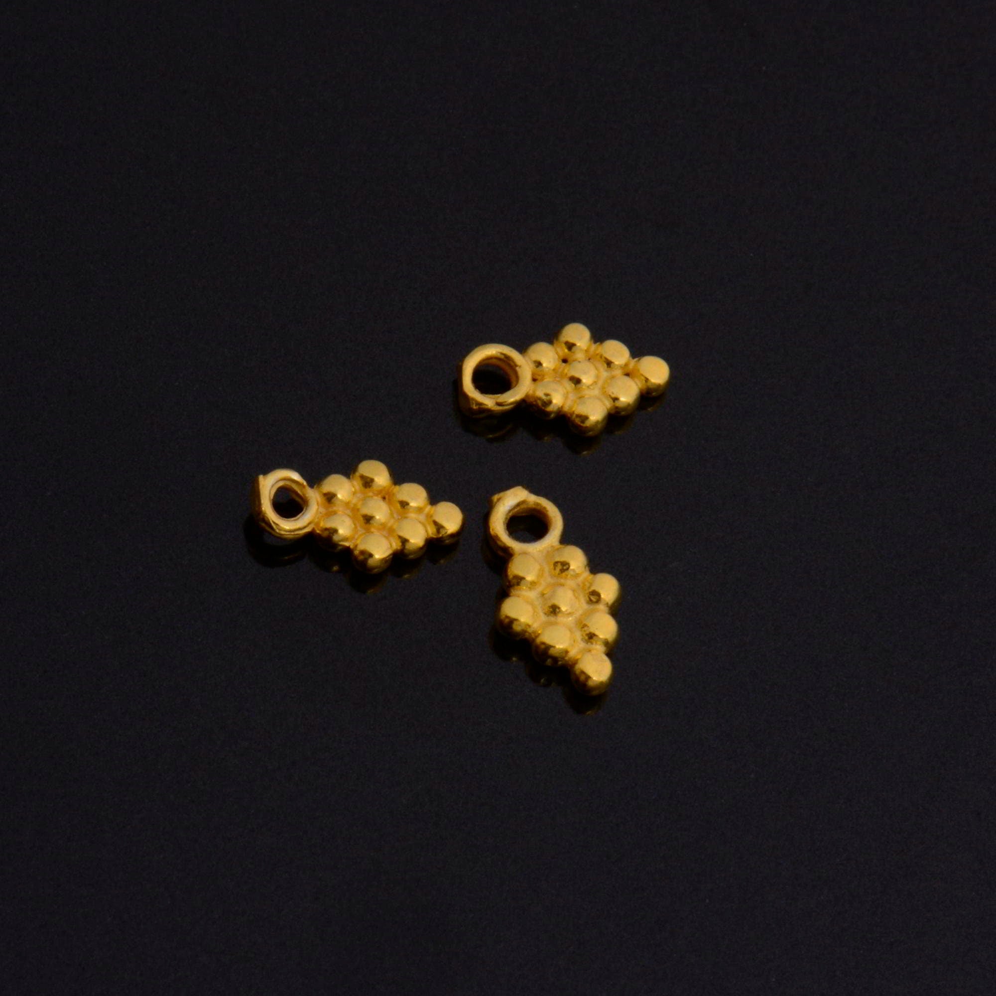 24K Gold Vermeil & 925 Silver Grape Dangle Charm, Sterling Silver Dangle Charm, Necklace Dangle Charm, Earrings Dangle Charm, S68V\S68