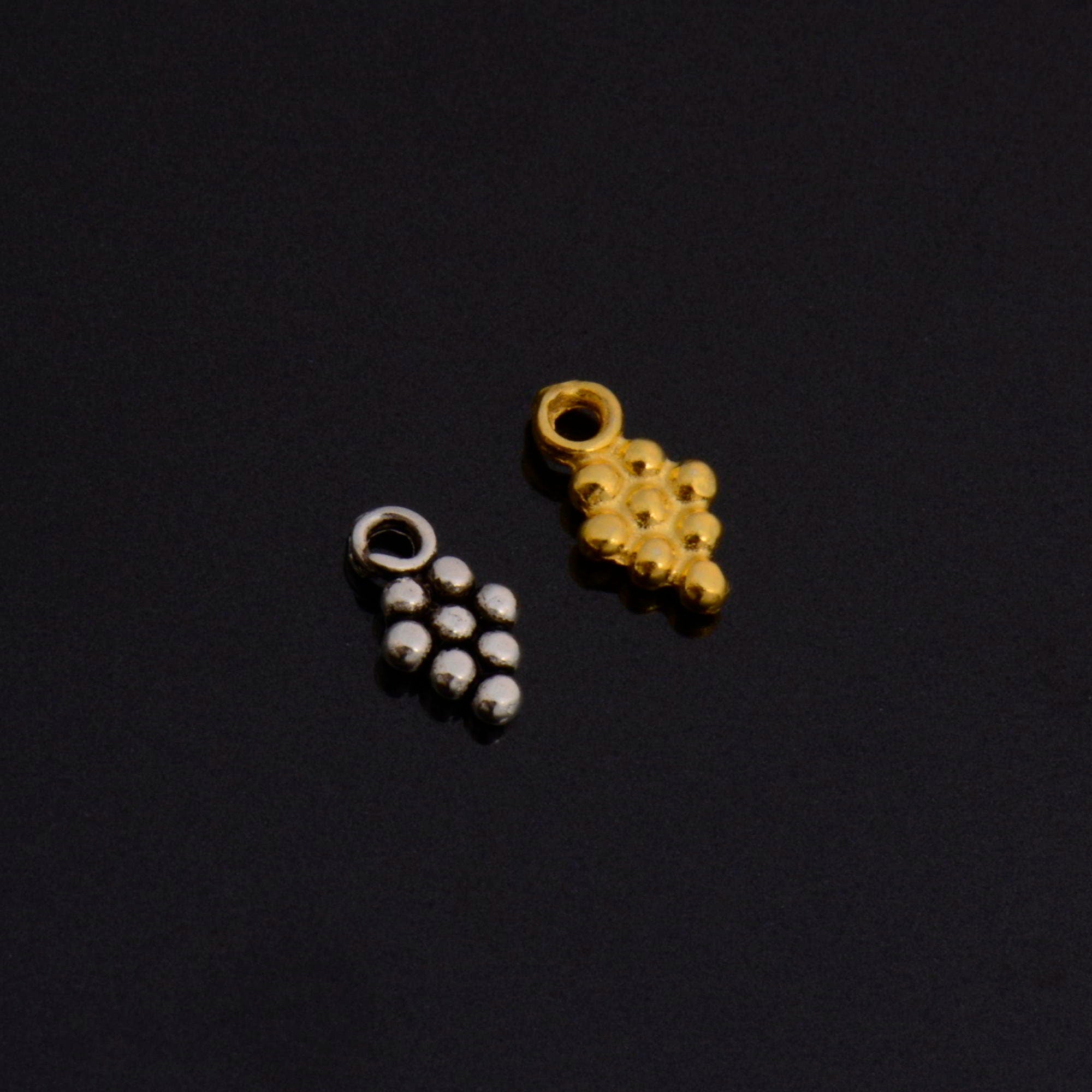 24K Gold Vermeil & 925 Silver Grape Dangle Charm, Sterling Silver Dangle Charm, Necklace Dangle Charm, Earrings Dangle Charm, S68V\S68