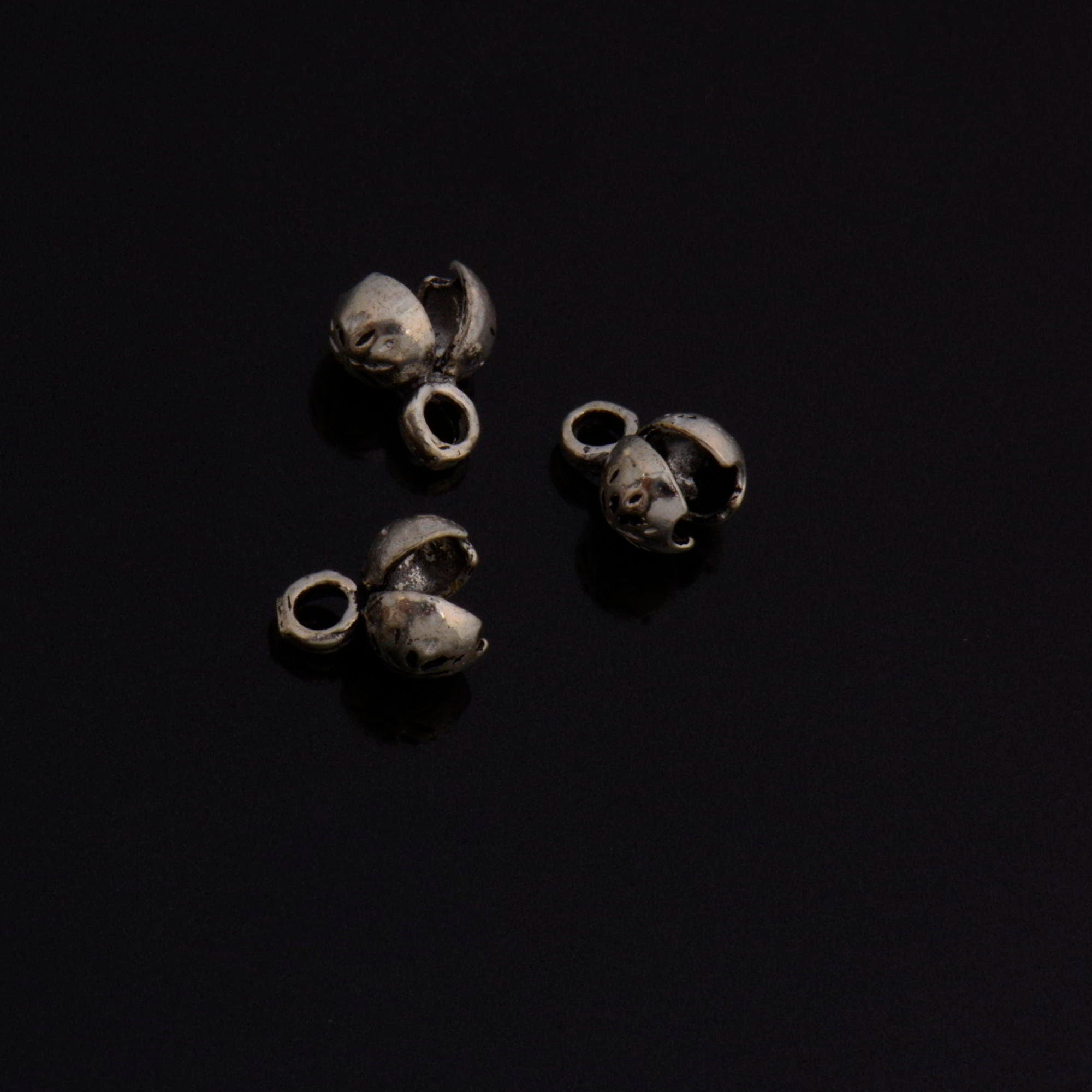 925 Sterling Silver End Knot Cover, Silver Large Crimp Cover, Ag925 End Clamshell knot CoverFor Jewelry Making, M141