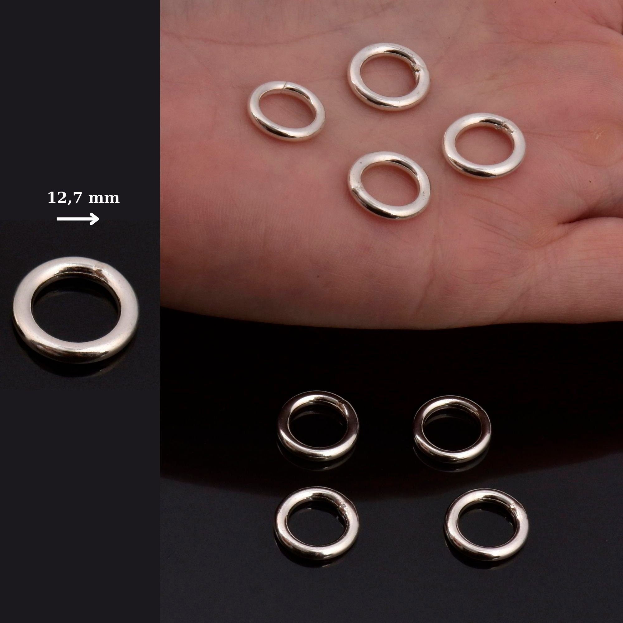 24K Gold Vermeil and 925 Sterling Silver CLOSED Jump Rings, High Quality HOLLOW Jump Rings, Jewelry Supplies, Findings, M/VM104A-D