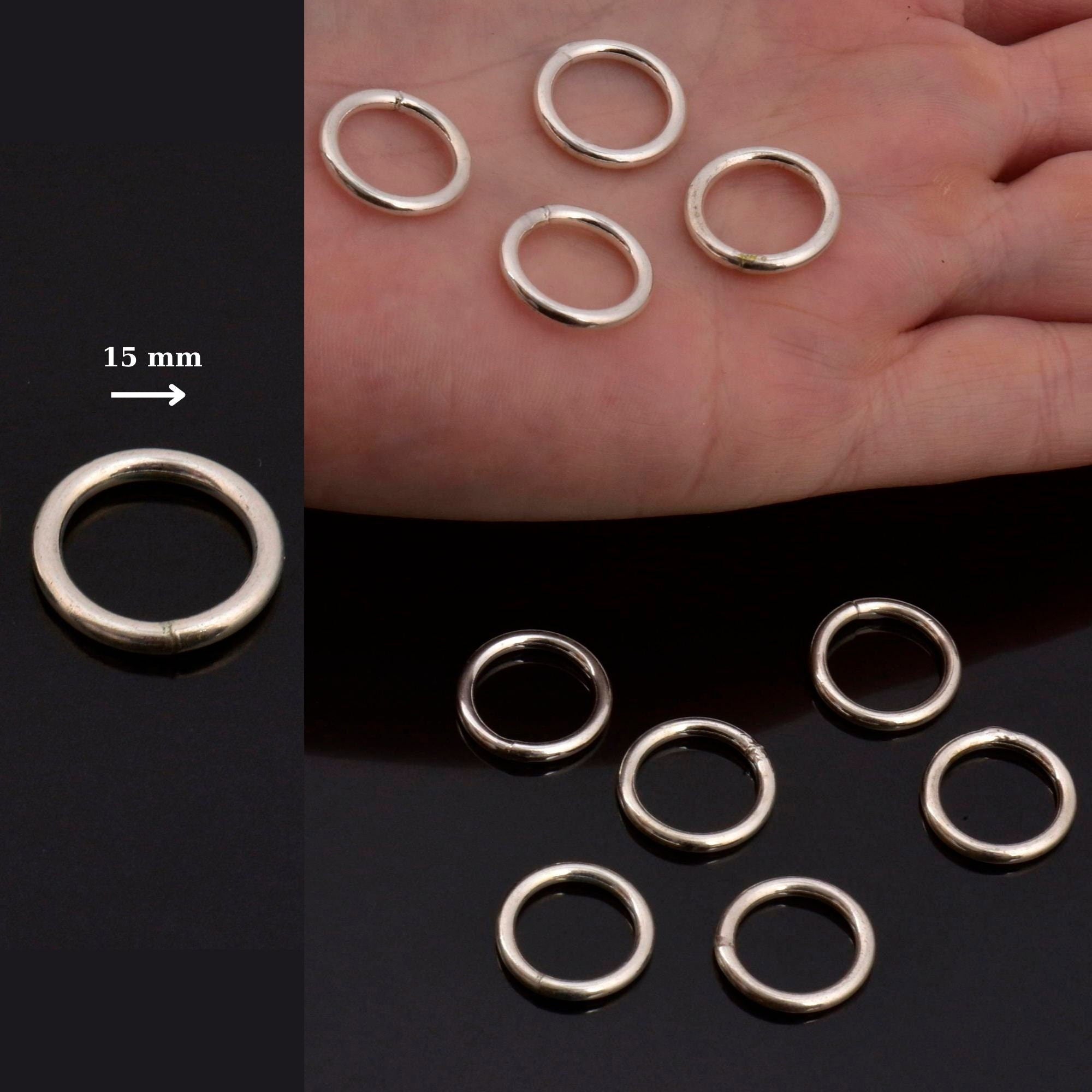 24K Gold Vermeil and 925 Sterling Silver CLOSED Jump Rings, High Quality HOLLOW Jump Rings, Jewelry Supplies, Findings, M/VM104A-D