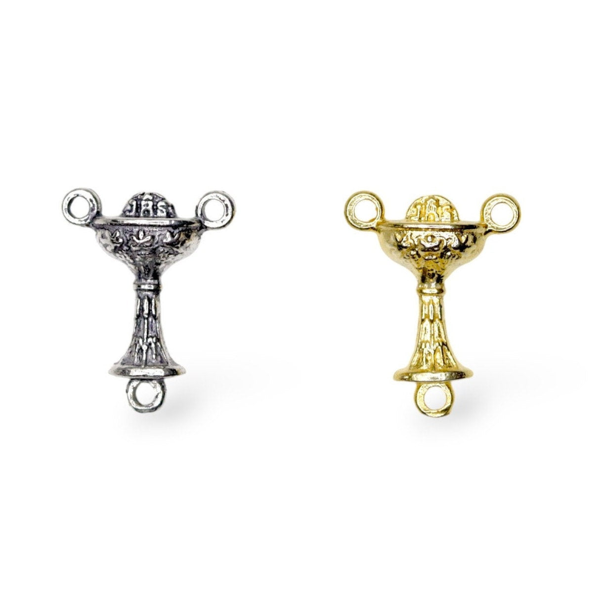 925 Sterling Silver & 24K Gold Vermeil Chalice, First Communion Center, Jewelry Supply, R22-RV22