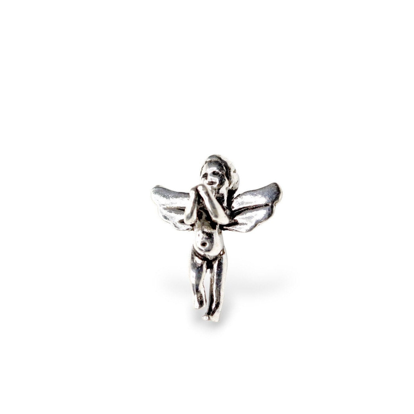 925 Sterling Silver and 24K Gold Vermeil Flying Angel Pendant, Jewelry Making, M/VM153XA