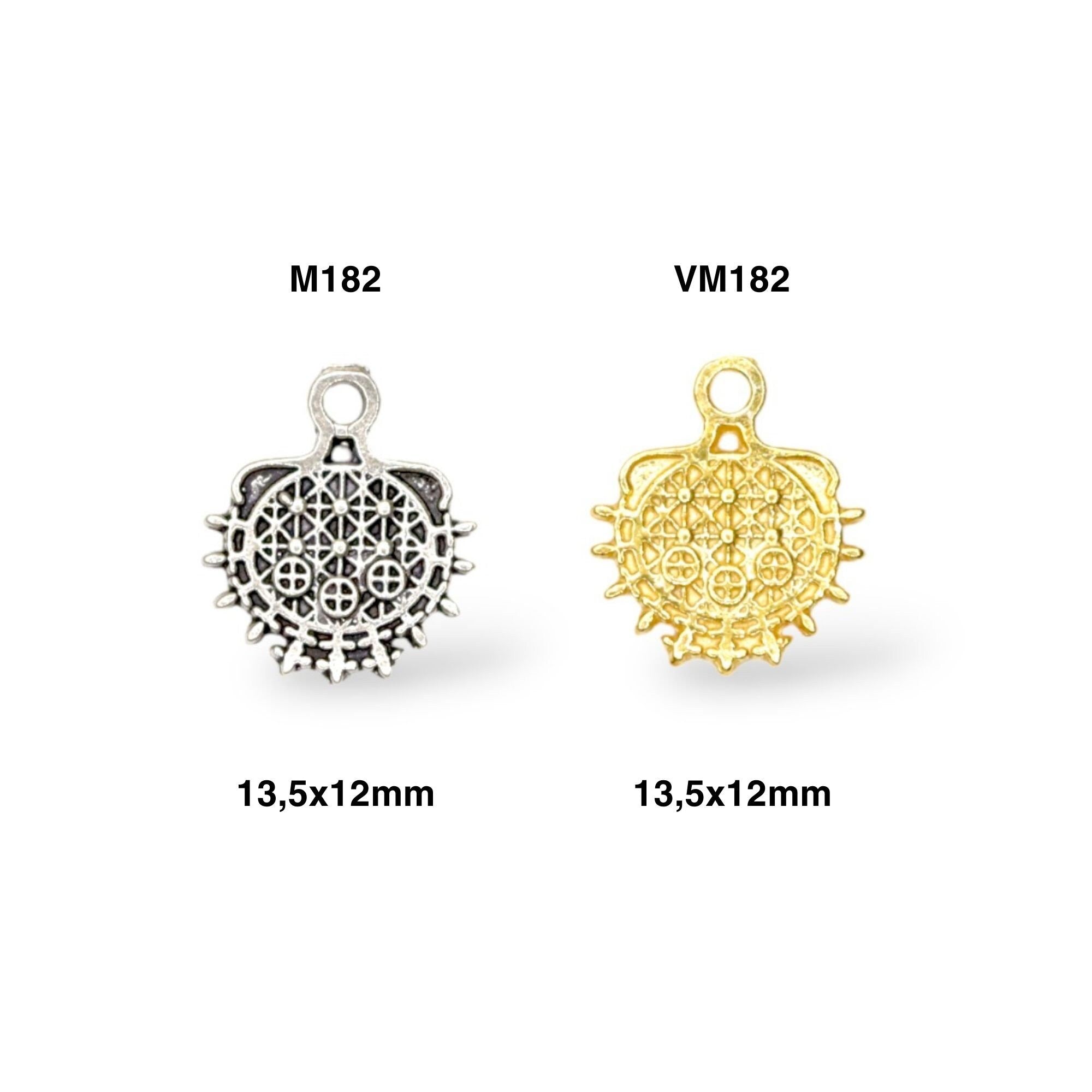 925 Sterling Silver and 24K Gold Vermeil Urartian inspired Pendants and Dangles, Jewelry Making, M/VM182