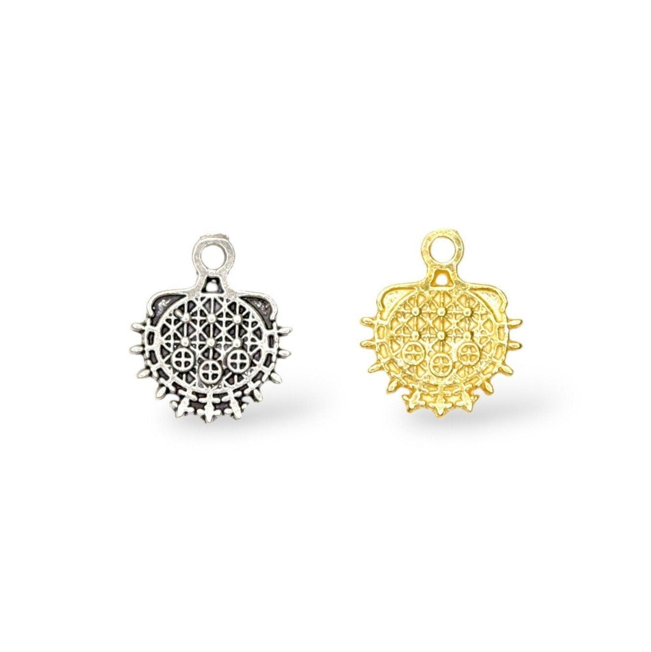 925 Sterling Silver and 24K Gold Vermeil Urartian inspired Pendants and Dangles, Jewelry Making, M/VM182