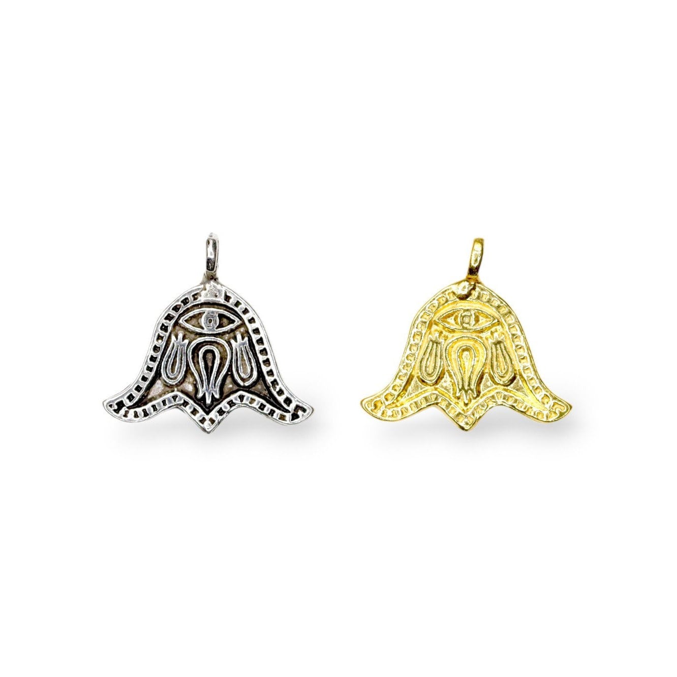 925 Sterling Silver and 24K Gold Vermeil Urartian inspired Pendants and Dangles, Jewelry Making, M/VM184
