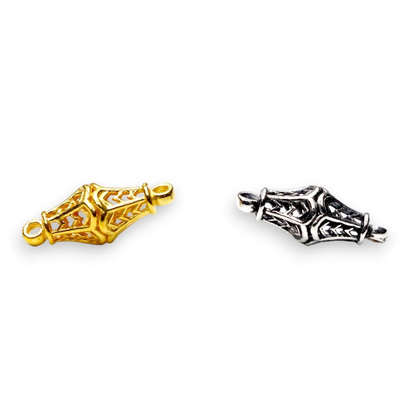 925 Sterling Silver and 24K Gold Vermeil Handcrafted Connectors, Jewelry Making, M/VM190