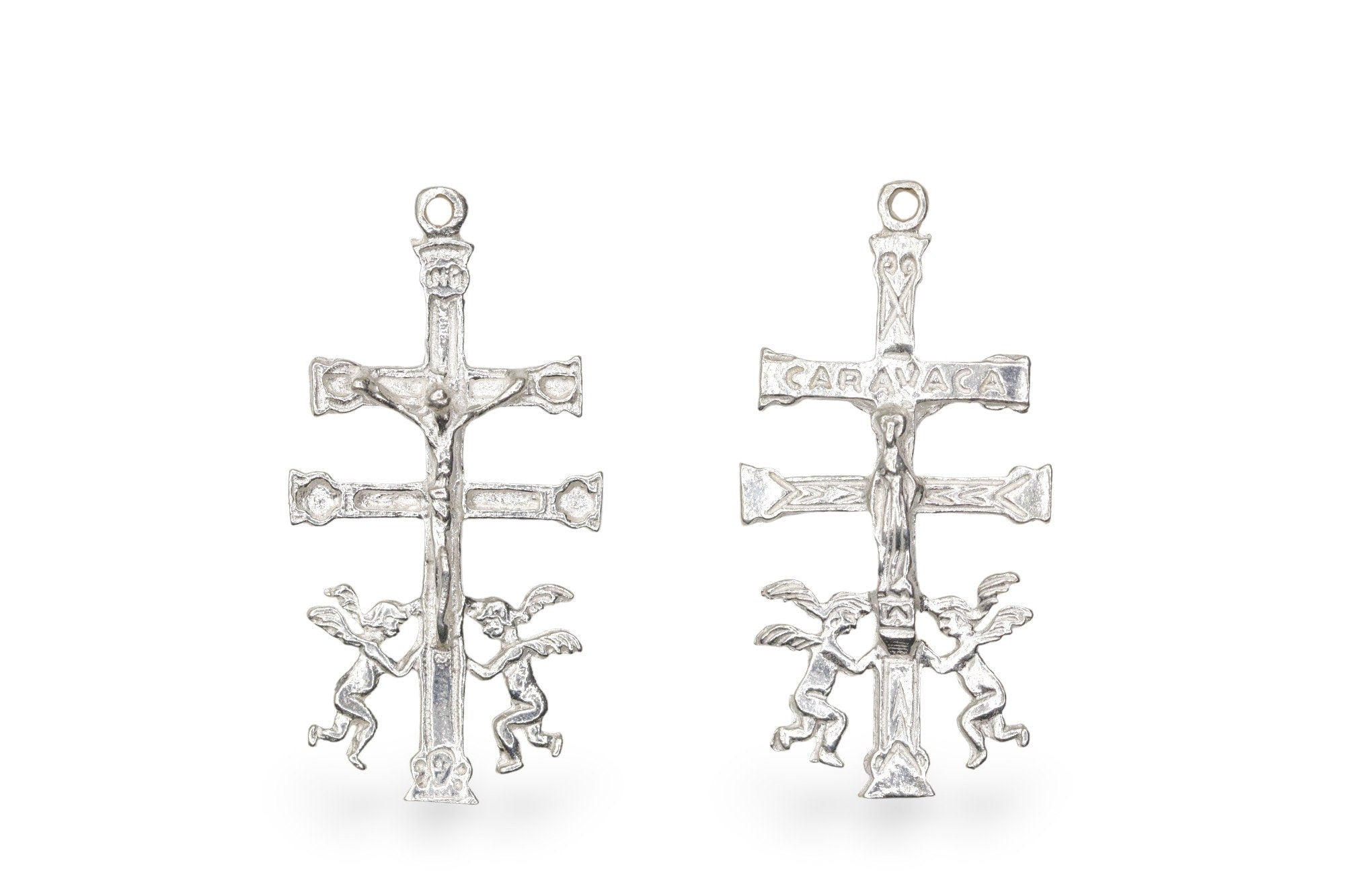 925 Sterling Silver & 24K Gold Vermeil Caravaca Cross, Pendant 2 sided, Jewelry Making Supply, R3P-RV3P