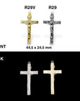 925 Sterling Silver & 24K Gold Vermeil Straight I.N.R.I Pendant, Jewelry Supply, R29P-RV29P