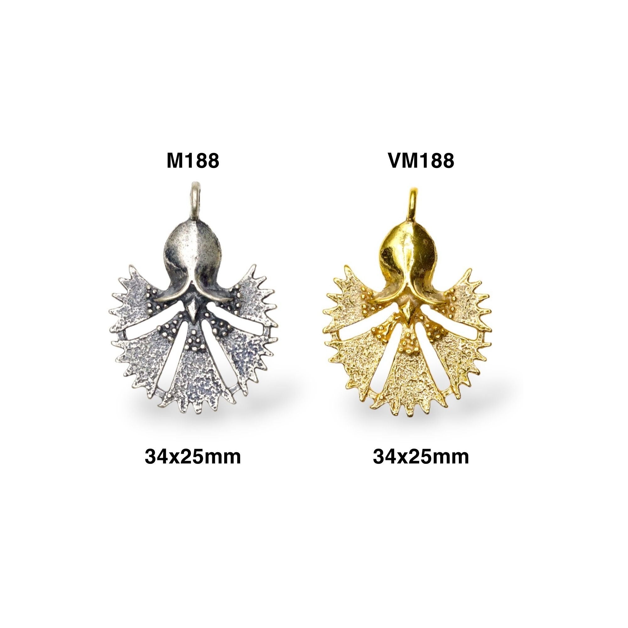 925 Sterling Silver and 24K Gold Vermeil Urartian inspired Pendants and Dangles, Jewelry Making, M/VM188
