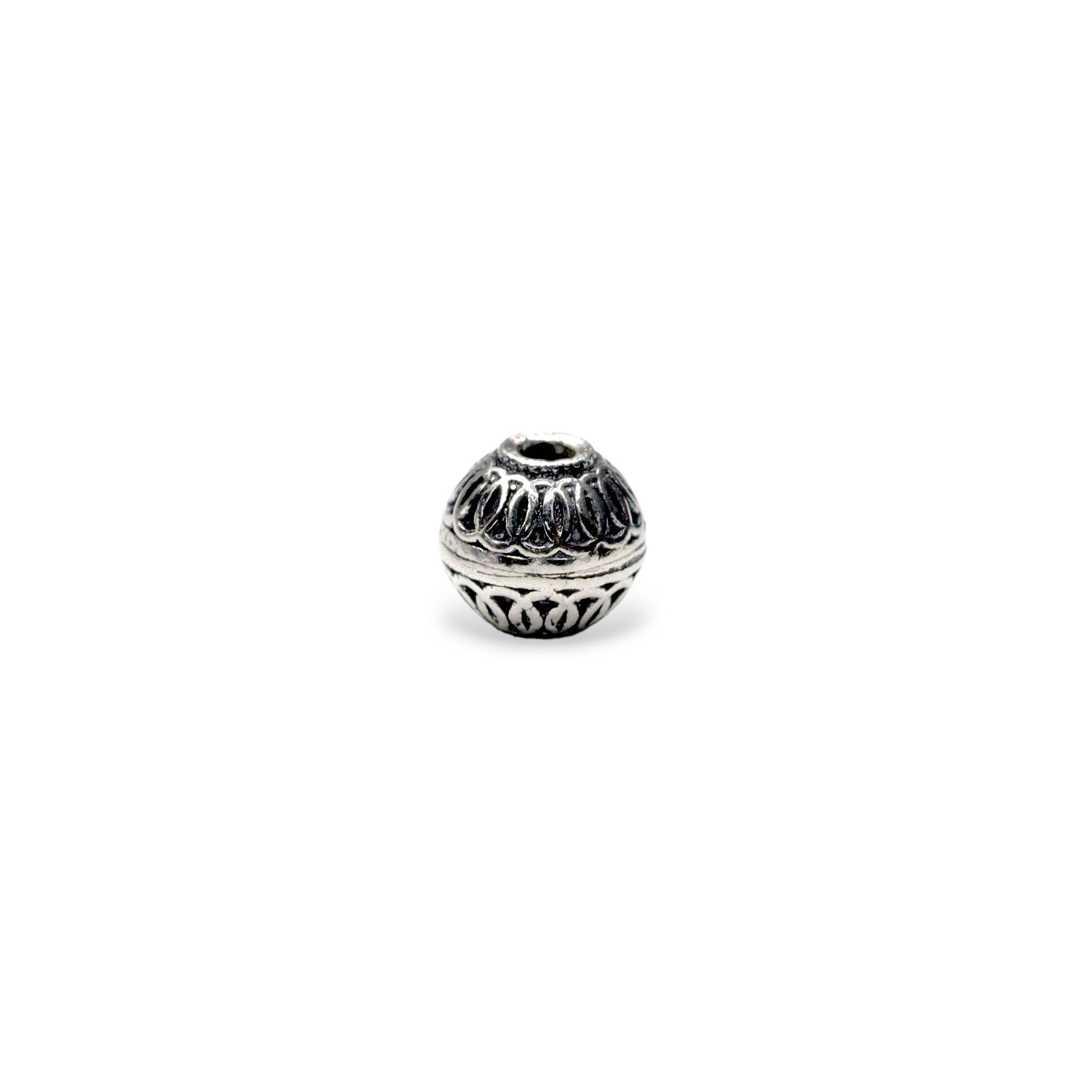 925 Sterling Silver and 24K Gold Vermeil Round Filigree Bead, Jewelry Making, M/VM192