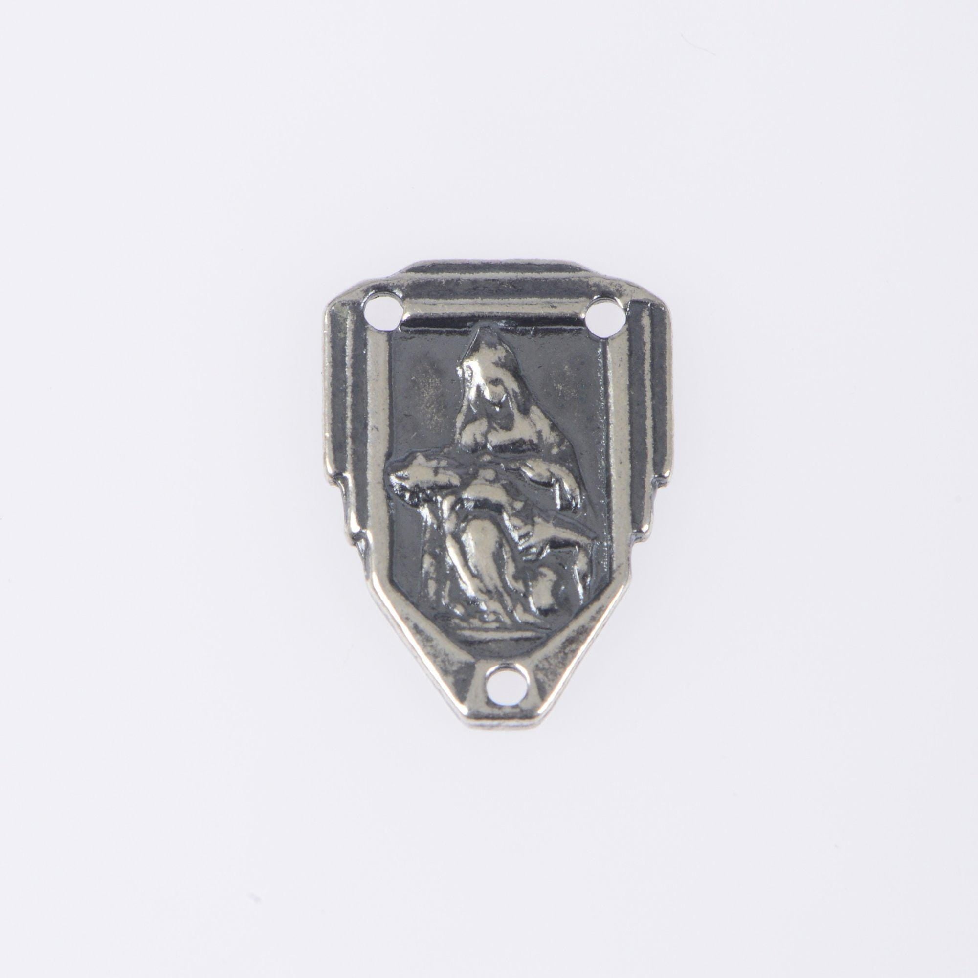 925 Sterling Silver &amp; 24K Gold Vermeil Sacred heart of Jesus Rosary Center, Jewelry Supply, R82-RV82