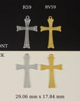 925 Sterling Silver & 24K Gold Vermeil Straight lines Art Deco Pendant, Jewelry Supply, R59P-RV59P