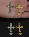925 Sterling Silver & 24K Gold Vermeil Open Work Pendant with Daisies, Jewelry Supply, R62P-RV62P