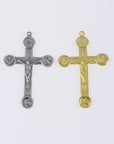 925 Sterling Silver & 24K Gold Vermeil Cross Pendant, Crucifix with Agnus Dei and Instruments of Torture, Jewelry Supply, R102-RV102