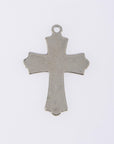 925 Sterling Silver & 24K Gold Vermeil Cross Pendant, Russian Greek Stayle Elaborate Pendant with Angels, Jewelry Supply, R43P-RV43P