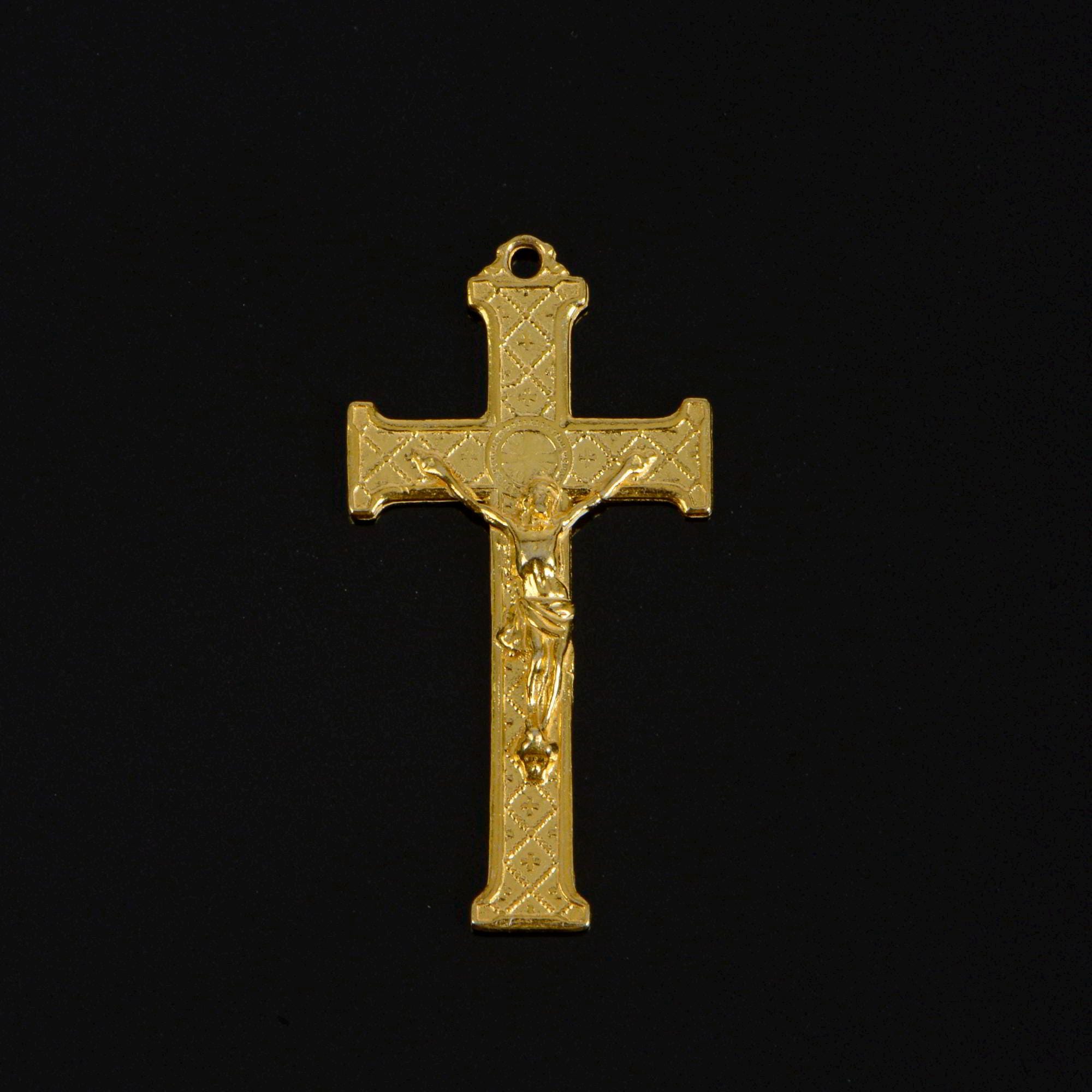 925 Sterling Silver & 24K Gold Vermeil Saint Therese Pendant Center, Jewelry Supply, R54P-RV54P