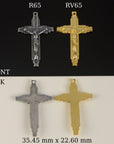 925 Sterling Silver & 24K Gold Vermeil Art Deco Straight Pendant, Jewelry Supply, R65P-RV65P