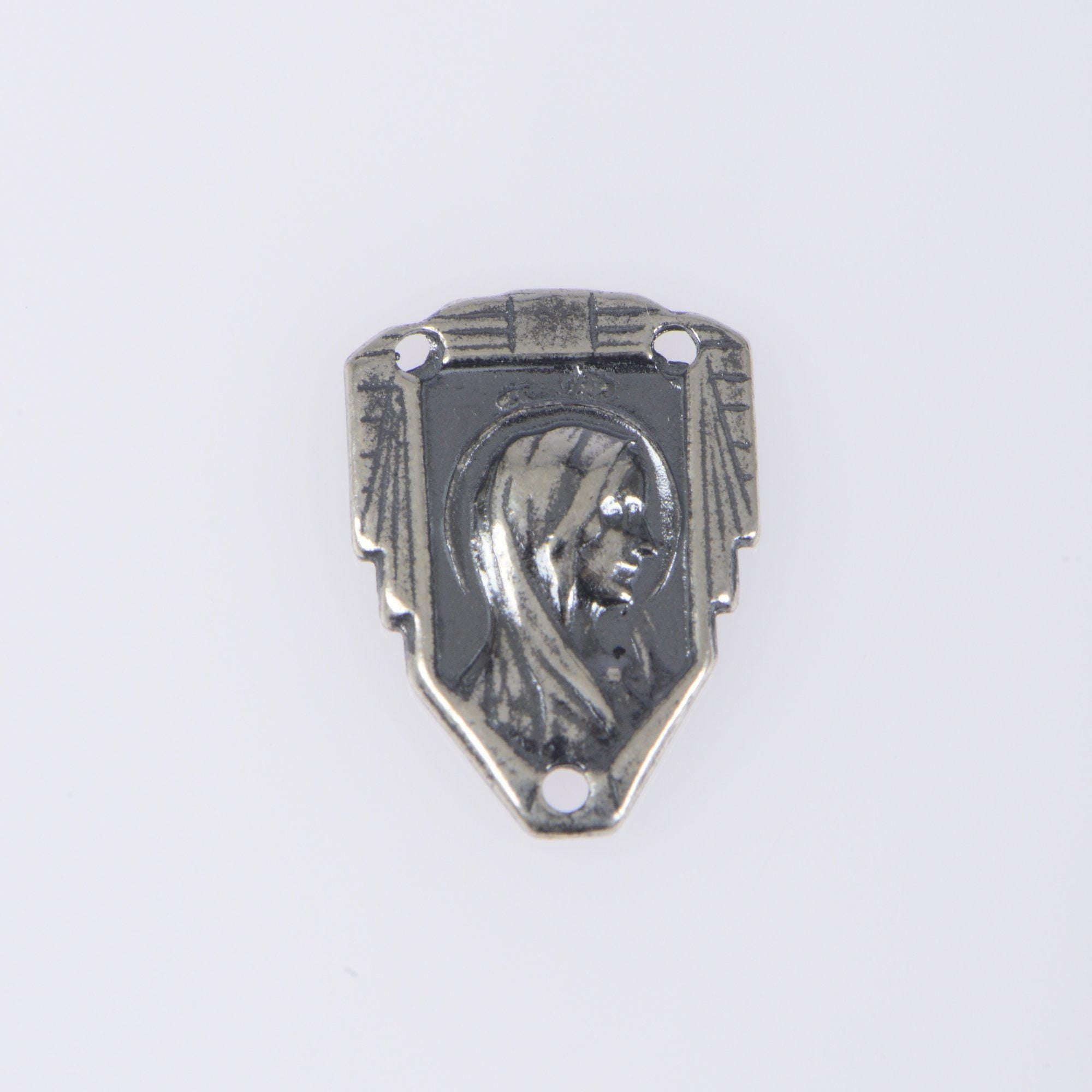 925 Sterling Silver &amp; 24K Gold Vermeil Our Lady of Lourdes Rosary Center, Jewelry Supply, R83-RV83