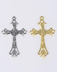 925 Sterling Silver & 24K Gold Vermeil Open Work Pendant with Daisies, Jewelry Supply, R62P-RV62P