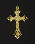 925 Sterling Silver & 24K Gold Vermeil Open Work Pendant with Daisies, Jewelry Supply, R62P-RV62P