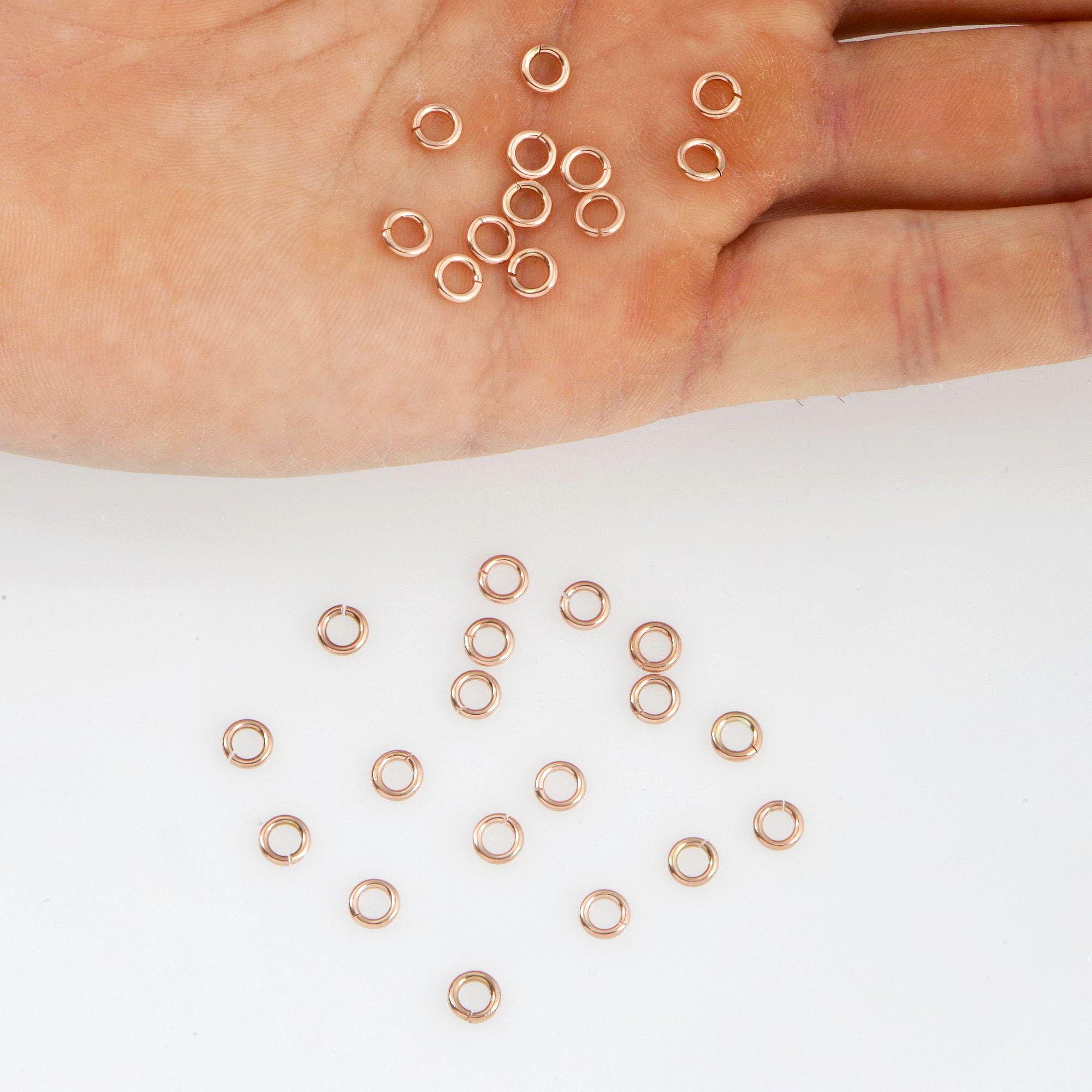 925 Sterling Silver Rose Gold High Quality Open Jump Rings, Solid Sterling Silver thick Open Rings, Jewelry Supplies, Findings, RGM68A-E