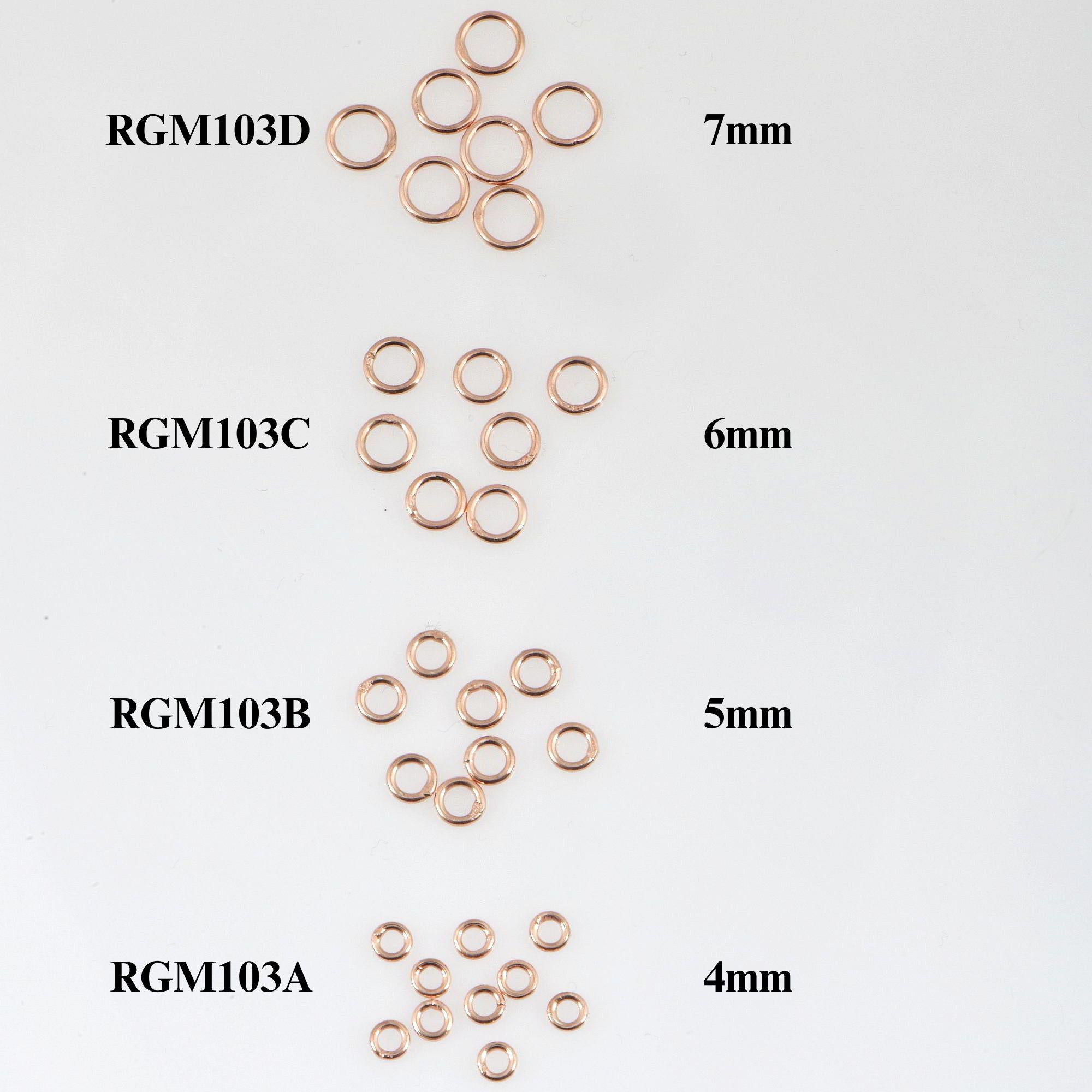 925 Silver Rose Gold High Quality CLOSED Jump Rings, CLOSED Jump Rings, Sterling Silver Closed Rings Jewelry Supplies, RGM103A-D