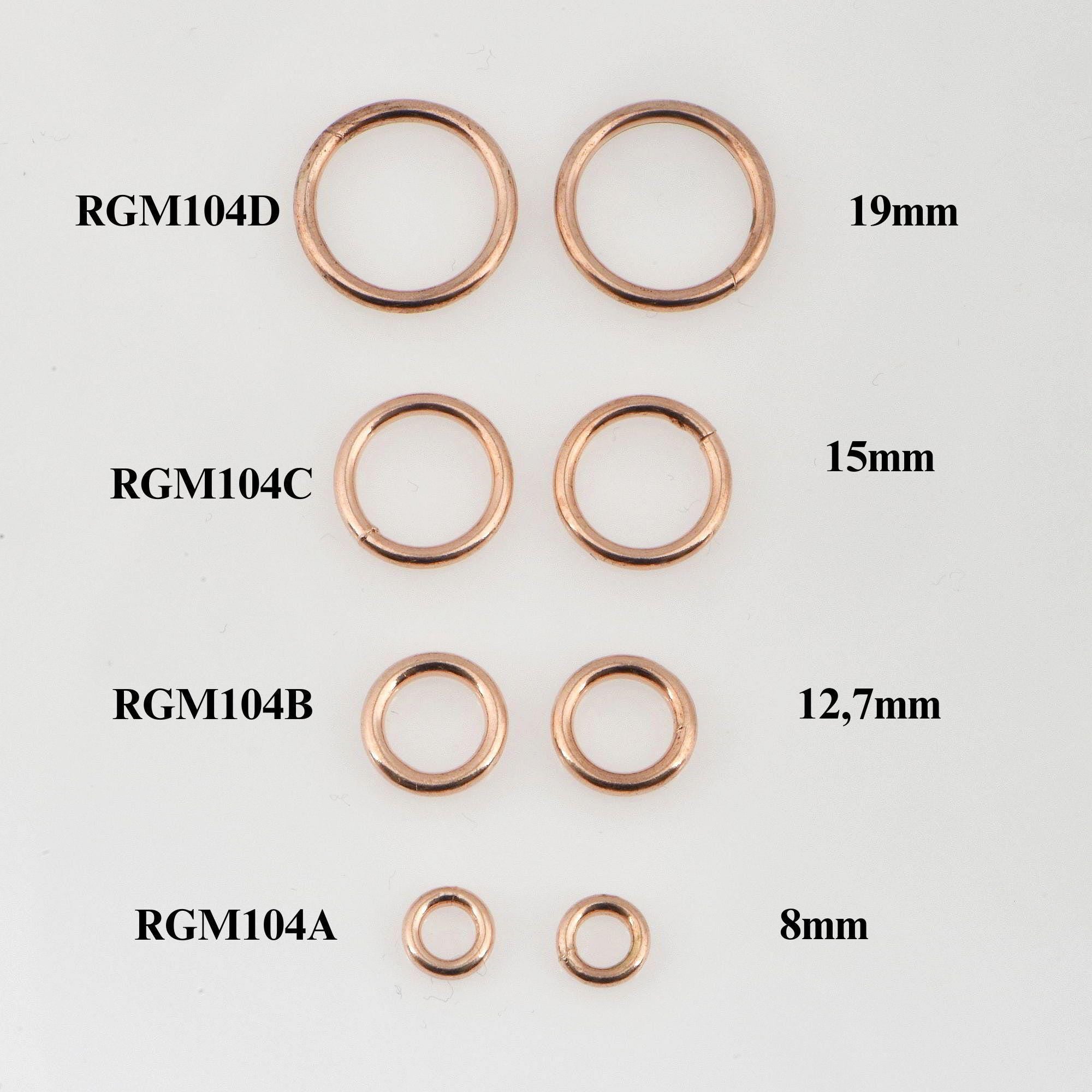 925 Sterling Silver Rose Gold CLOSED Jump Rings, High Quality HOLLOW Jump Rings, Jewelry Supplies, Findings, RGM104A-D
