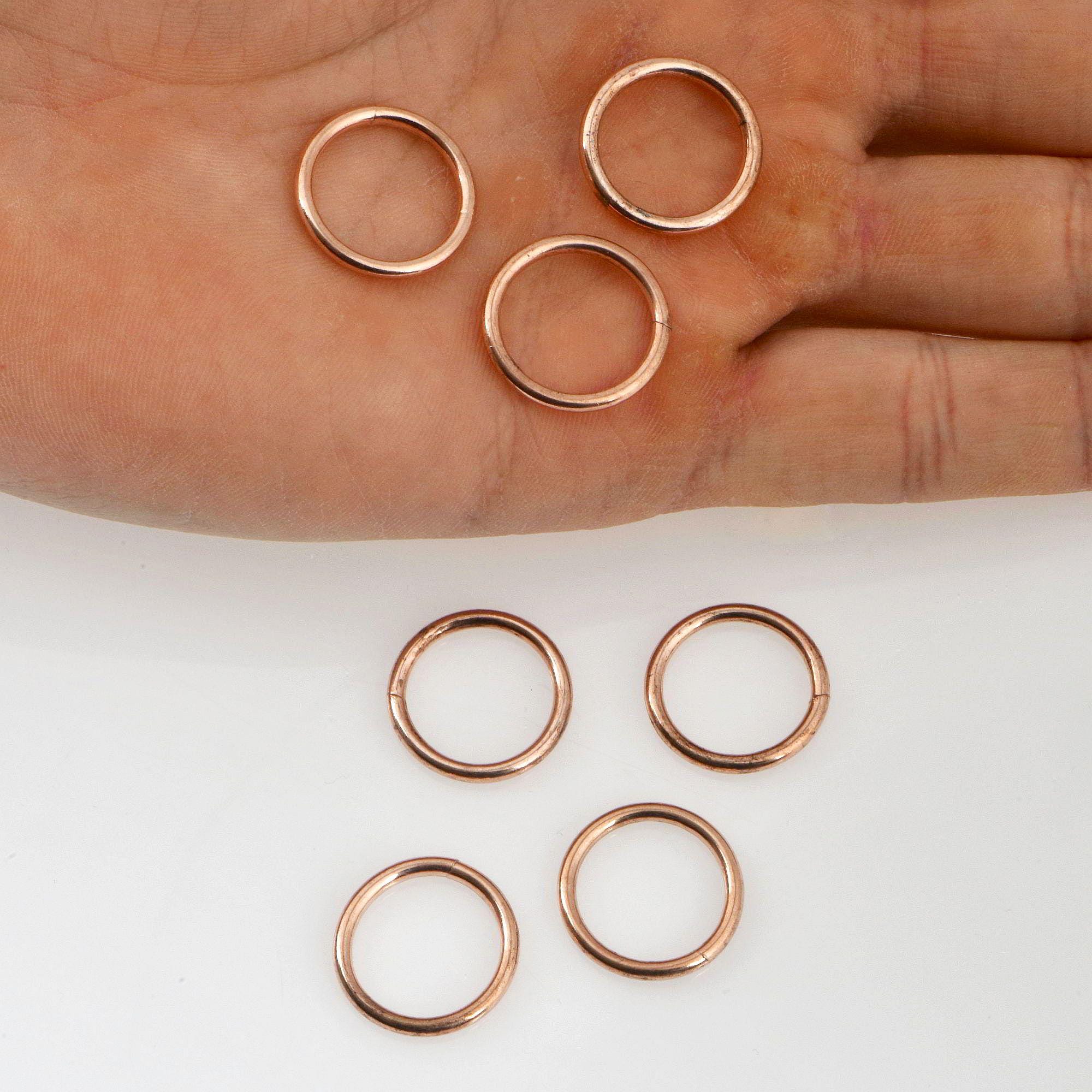 925 Sterling Silver Rose Gold CLOSED Jump Rings, High Quality HOLLOW Jump Rings, Jewelry Supplies, Findings, RGM104A-D