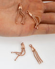 925 Sterling Silver Rose Gold Small Tassels, Handmade Silver Tassels, Solid Silver Tassels, Pendants Tassels, Jewelry Supply, RGM105