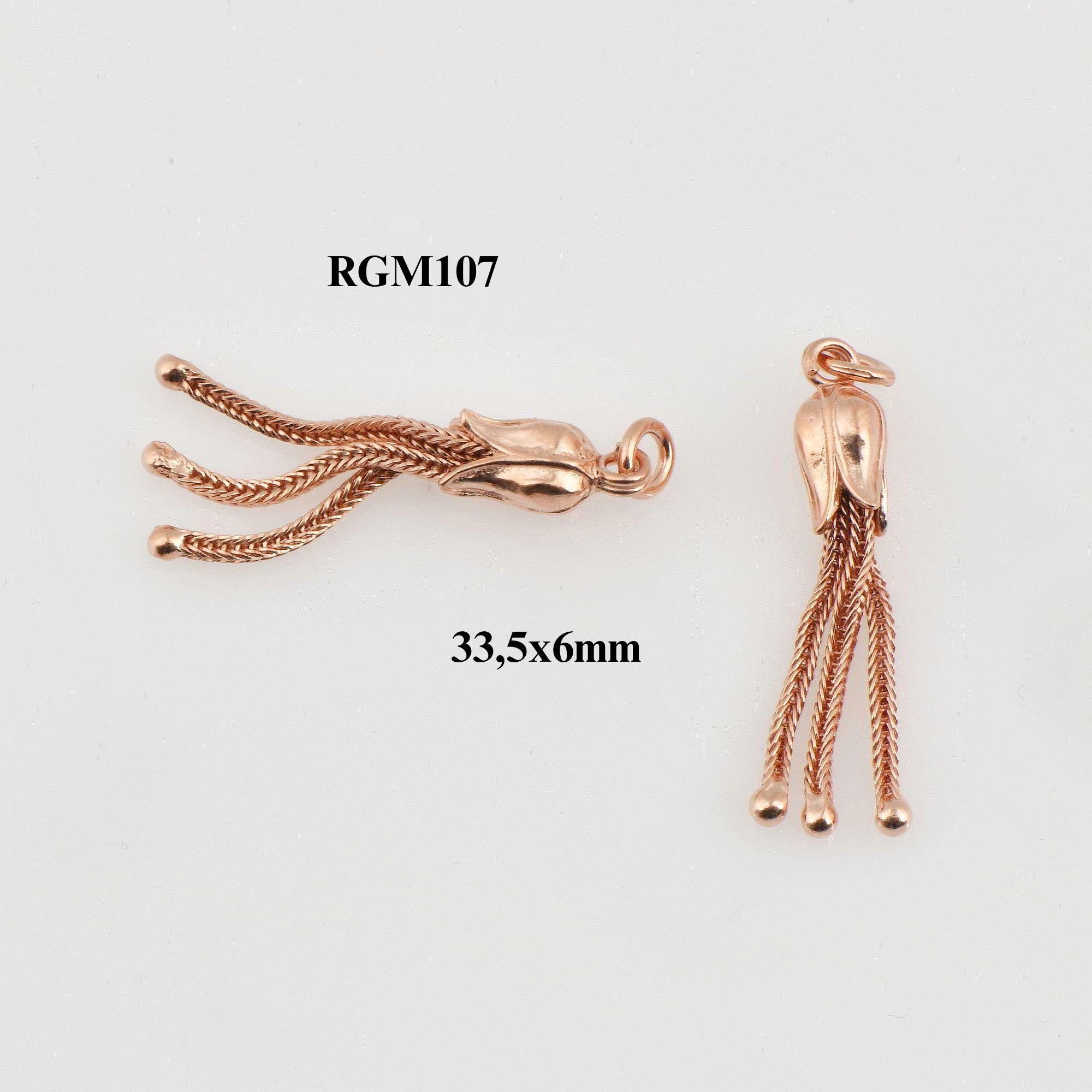 925 Sterling Silver Rose Gold Small Tassels, Handmade Silver Tassels, 925 Solid Silver Tassels, Pendants Tassels, Jewelry Supply, RGM107