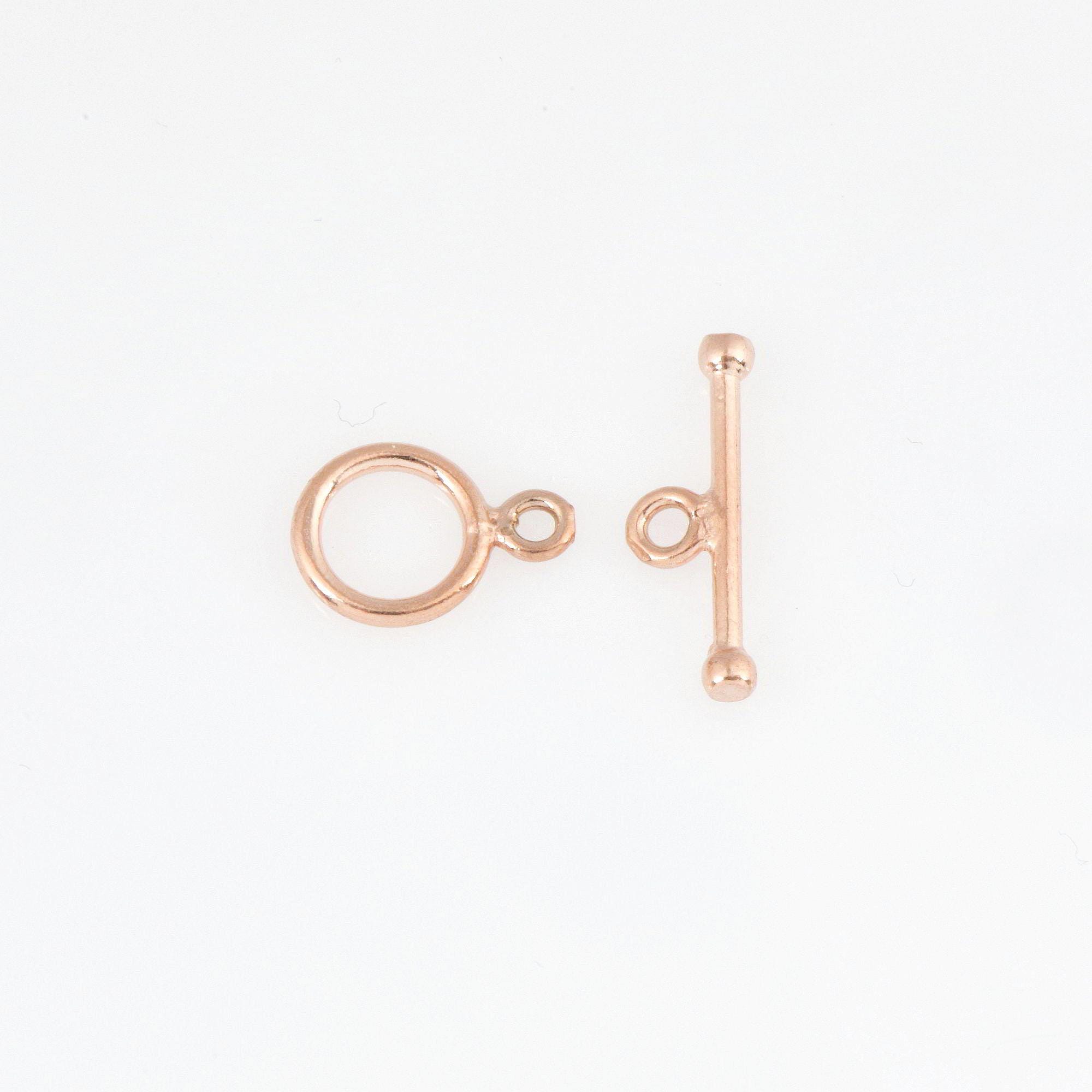 925 Sterling Silver Rose Gold Toggle Clasps, Silver Toggle Clasp, Plain Toggle Clasp Set, Jewelry Making Supplies, Jewelry Findings, RGM59B