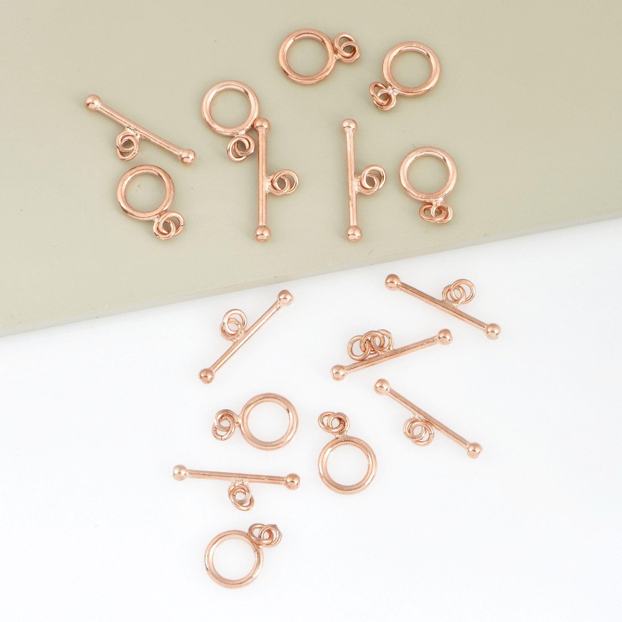 925 Sterling Silver Rose Gold Toggle Clasps, Silver Toggle Clasp, Plain Toggle Clasp Set, Jewelry Making Supplies, Jewelry Findings, RGM59C