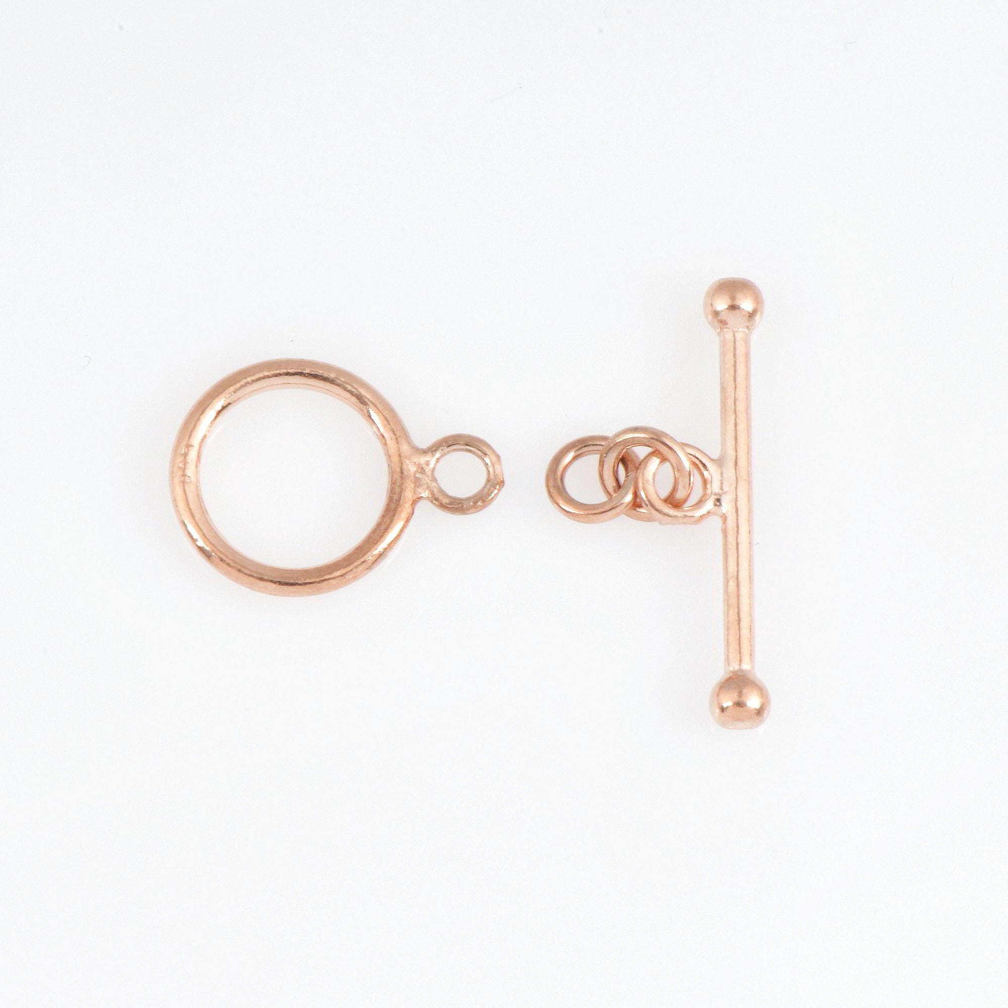925 Sterling Silver Rose Gold Toggle Clasps, Toggle Clasp, Silver Plain Toggle Clasp Set, Jewelry Making Supplies, Jewelry Findings, RGM59D