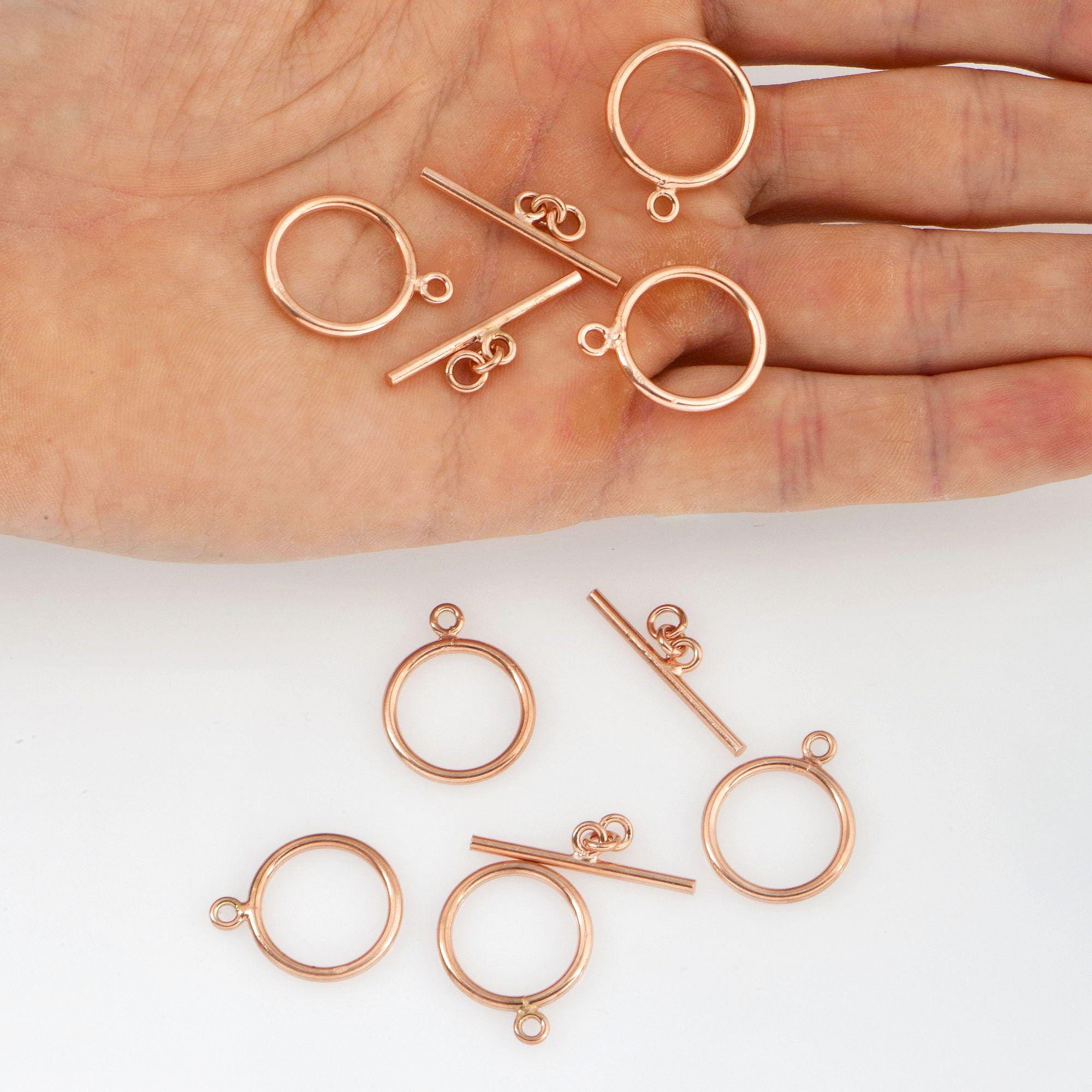 925 Sterling Silver Rose Gold Toggle Clasps, Toggle Clasp, Gold Plated Plain Toggle Clasp Set, Jewelry Supply, Jewelry Findings, RGM59E