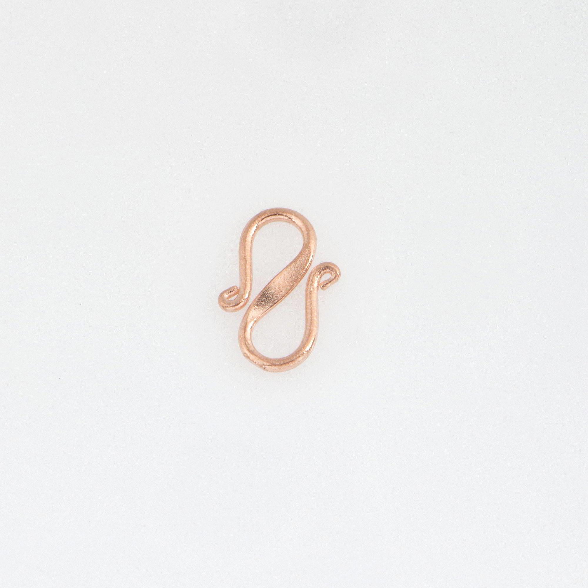 925 Sterling Silver Rose Gold S Clasps, Hook Clasps, Antique Silver Connectors, Jewelry Making Supplies, Jewelry Findings, RGM65A
