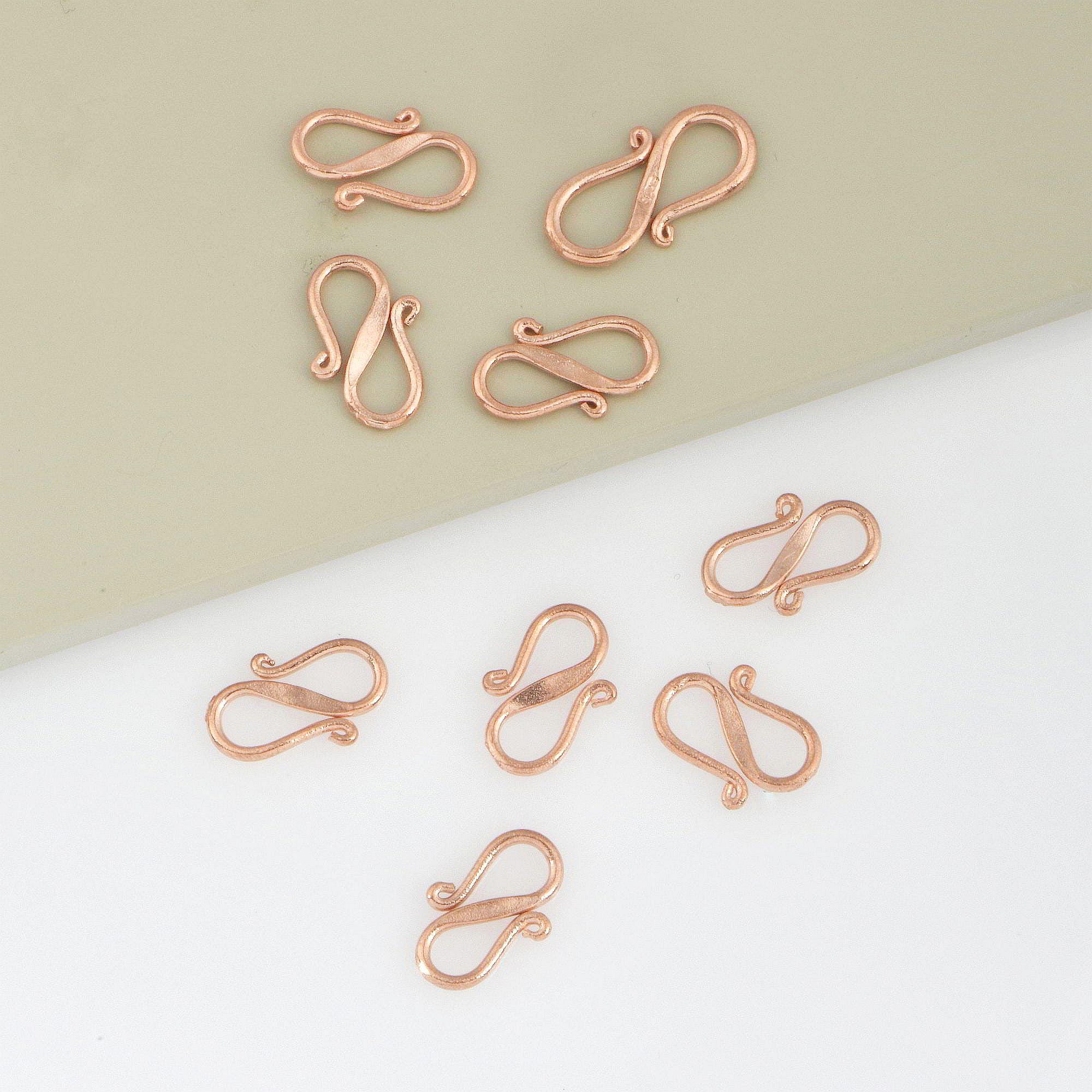 925 Sterling Silver Rose Gold S Clasps, Hook Clasps, Antique Silver Connectors, Jewelry Making Supplies, Jewelry Findings, RGM65A