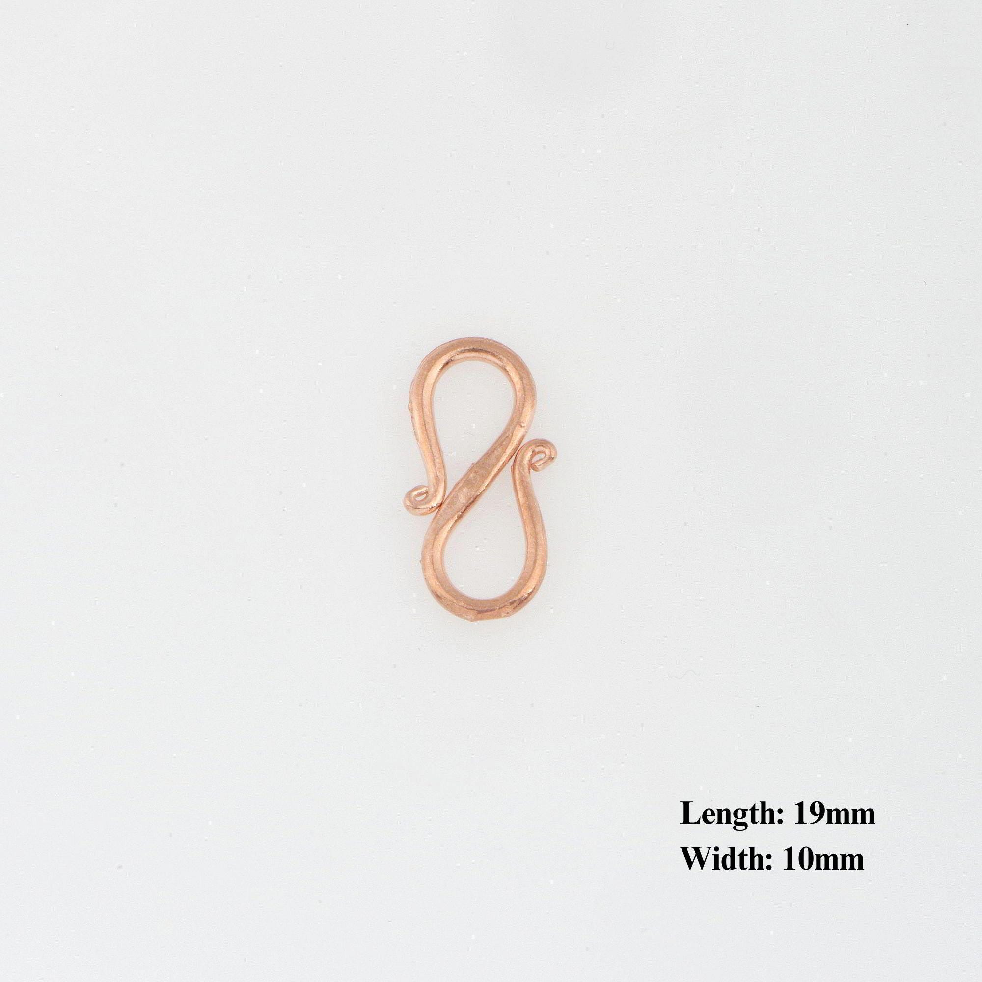 925 Solid Silver Rose Gold S Clasps, Solid Silver Hook Claspsin Gold, Gold S Clasps Connectors, Jewelry Supplies, Jewelry Findings, RGM65B