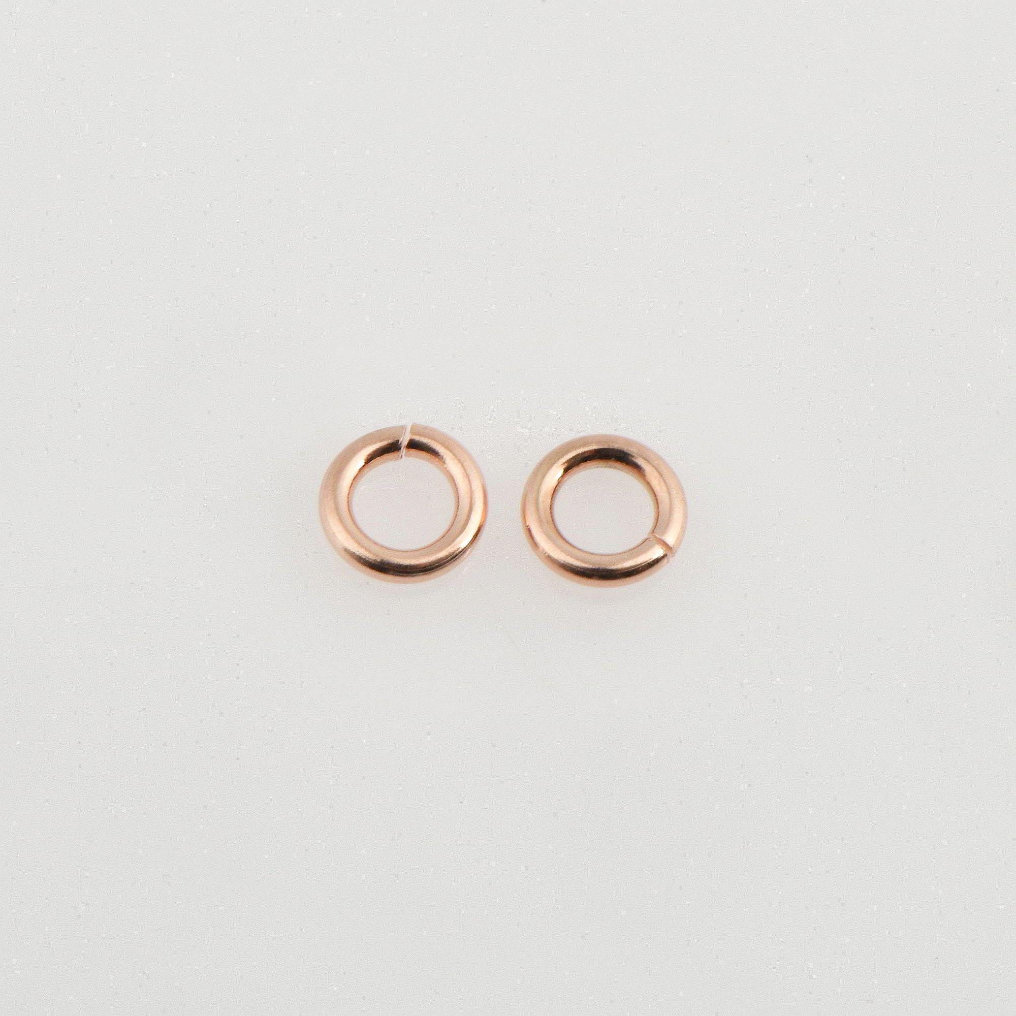 925 Sterling Silver Rose Gold Dia 5mm & Ga.18 Open Jump Rings, tough, Jewelry Supplies, 10 Pces, Findings, RGM68B